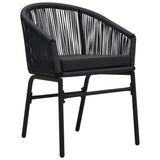 vidaXL 3-delige Bistroset met kussens PE-rattan zwart