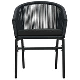 vidaXL 3-delige Bistroset met kussens PE-rattan zwart