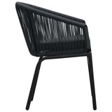 vidaXL 3-delige Bistroset met kussens PE-rattan zwart