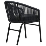 vidaXL 3-delige Bistroset met kussens PE-rattan zwart