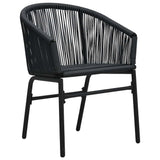 vidaXL 3-delige Bistroset met kussens PE-rattan zwart
