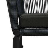 vidaXL 3-delige Bistroset met kussens PE-rattan zwart