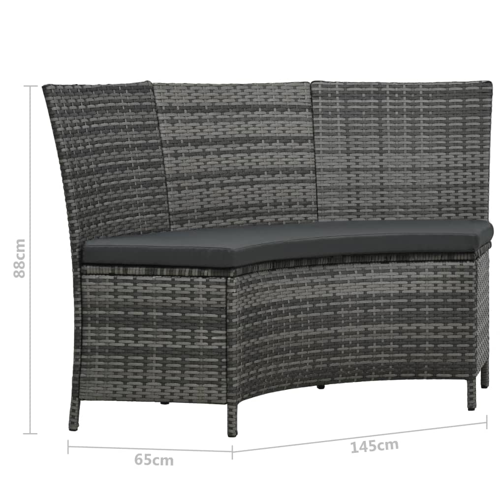 vidaXL 7-Piece Garden Dining Set with Cushions Poly Rattan Grey