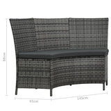 vidaXL 7-Piece Garden Dining Set with Cushions Poly Rattan Grey