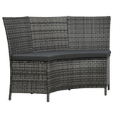 vidaXL 7-Piece Garden Dining Set with Cushions Poly Rattan Grey
