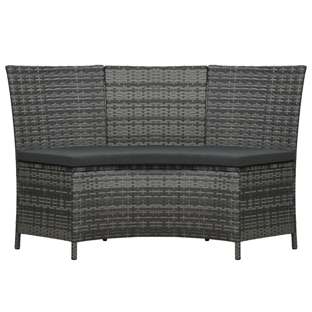 vidaXL 7-Piece Garden Dining Set with Cushions Poly Rattan Grey