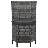 vidaXL 7-Piece Garden Dining Set with Cushions Poly Rattan Grey
