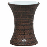 vidaXL Tuinbijzettafel trommelvormig poly rattan zwart