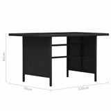 vidaXL 3-delige Loungeset met kussens poly rattan bruin