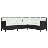 vidaXL 3-delige Loungeset met kussens poly rattan bruin