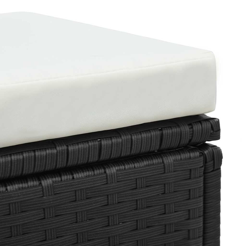 vidaXL 3-delige Loungeset met kussens poly rattan bruin
