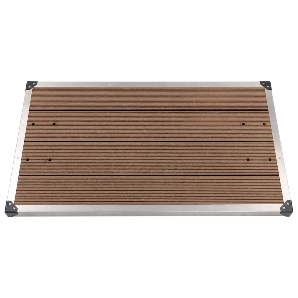 vidaXL Buitendouchebak 80x62 cm HKC roestvrij staal bruin