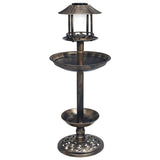 vidaXL Vogelbad/voederhuisje met solarverlichting