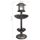 vidaXL Vogelbad/voederhuisje met solarverlichting