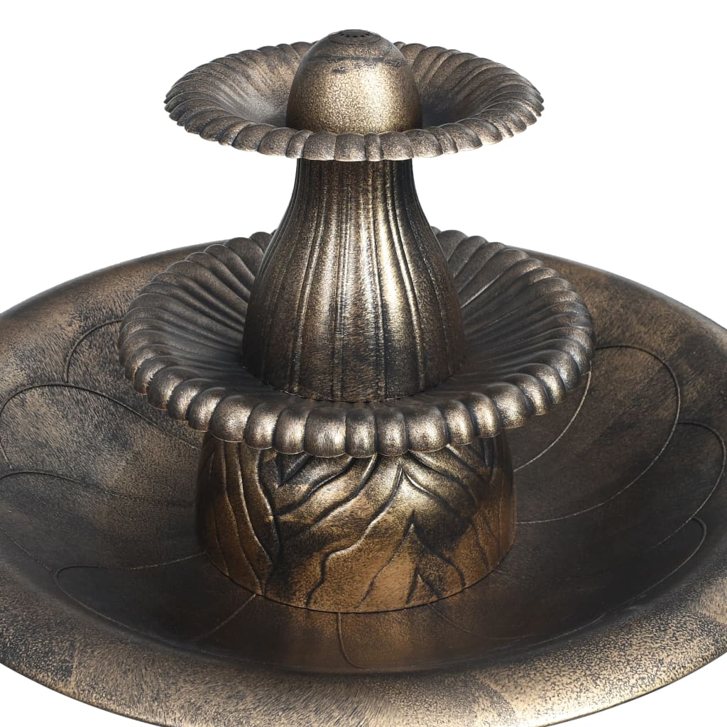 vidaXL Vogelbadje met fontein 50x91 cm kunststof groen