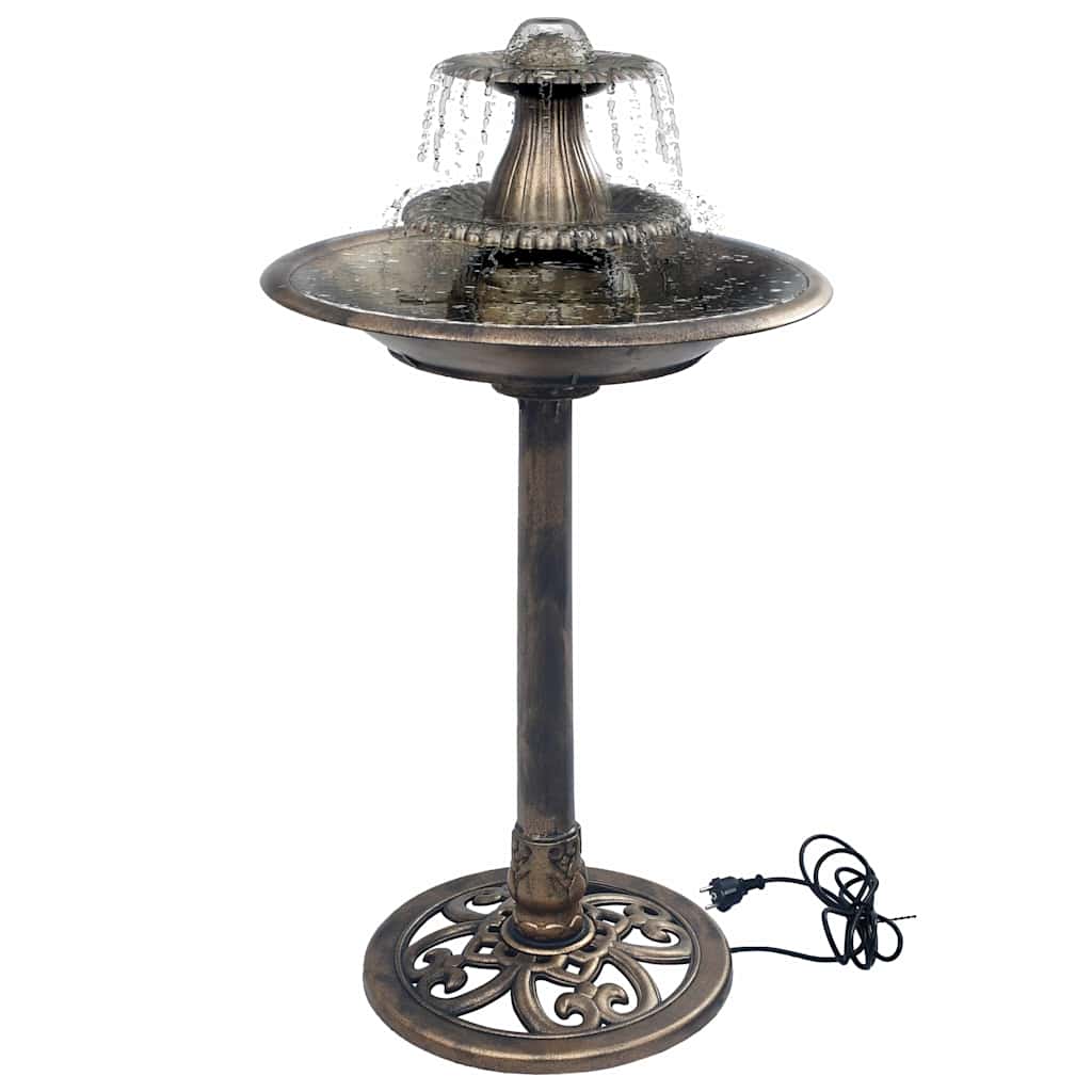 vidaXL Vogelbadje met fontein 50x91 cm kunststof groen