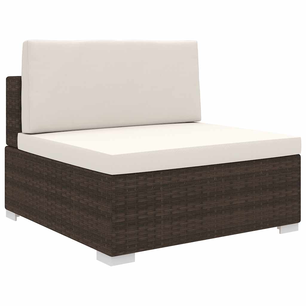 vidaXL Tuinstoel met kussens middensectie poly rattan zwart
