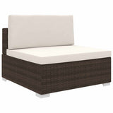 vidaXL Tuinstoel met kussens middensectie poly rattan zwart