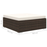 vidaXL 10-delige Loungeset met kussens poly rattan bruin