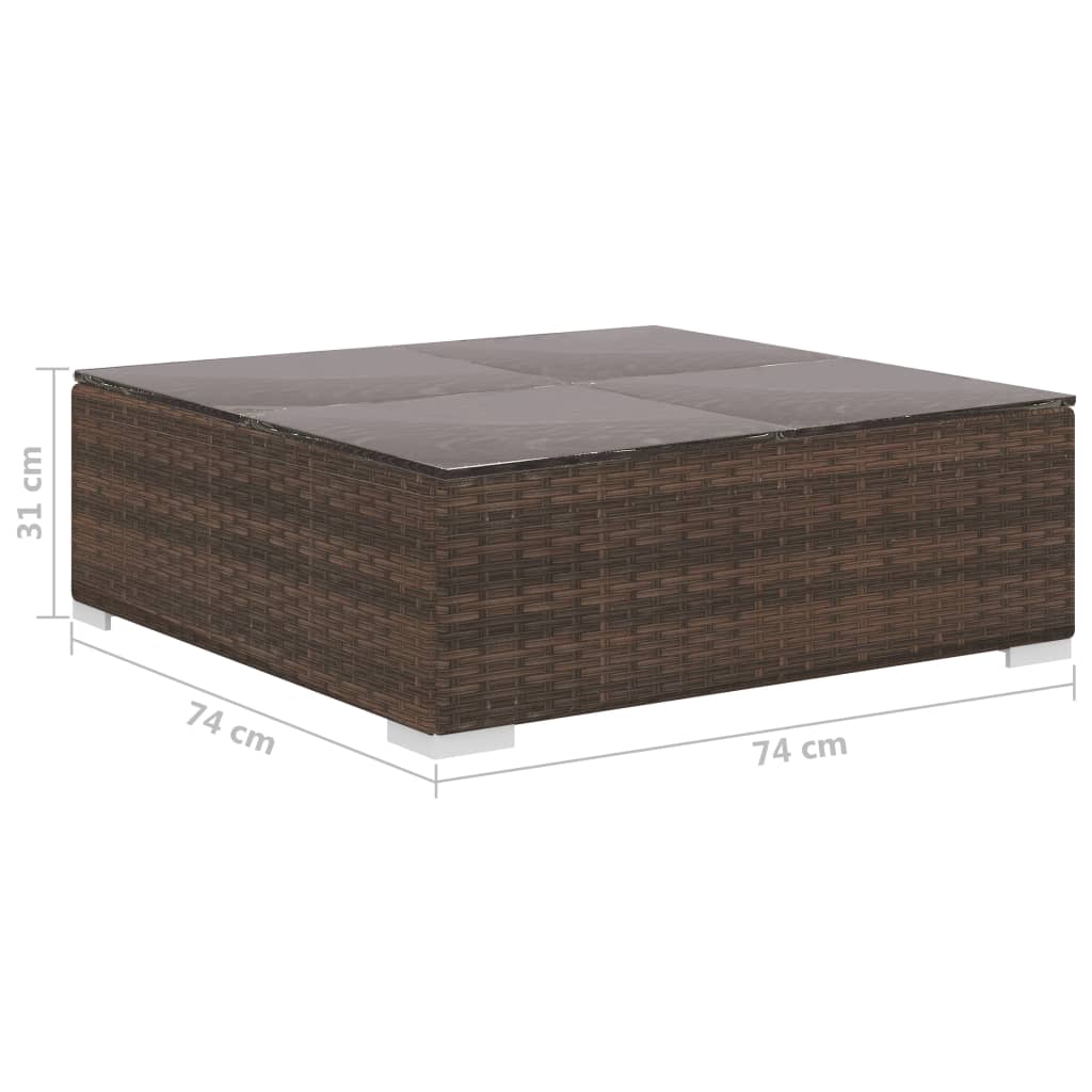 vidaXL 10-delige Loungeset met kussens poly rattan bruin