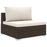 vidaXL 10-delige Loungeset met kussens poly rattan bruin
