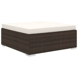 vidaXL 10-delige Loungeset met kussens poly rattan bruin