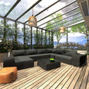 vidaXL 10-delige Loungeset met kussens poly rattan bruin