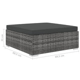 vidaXL 8-delige Loungeset met kussens poly rattan grijs