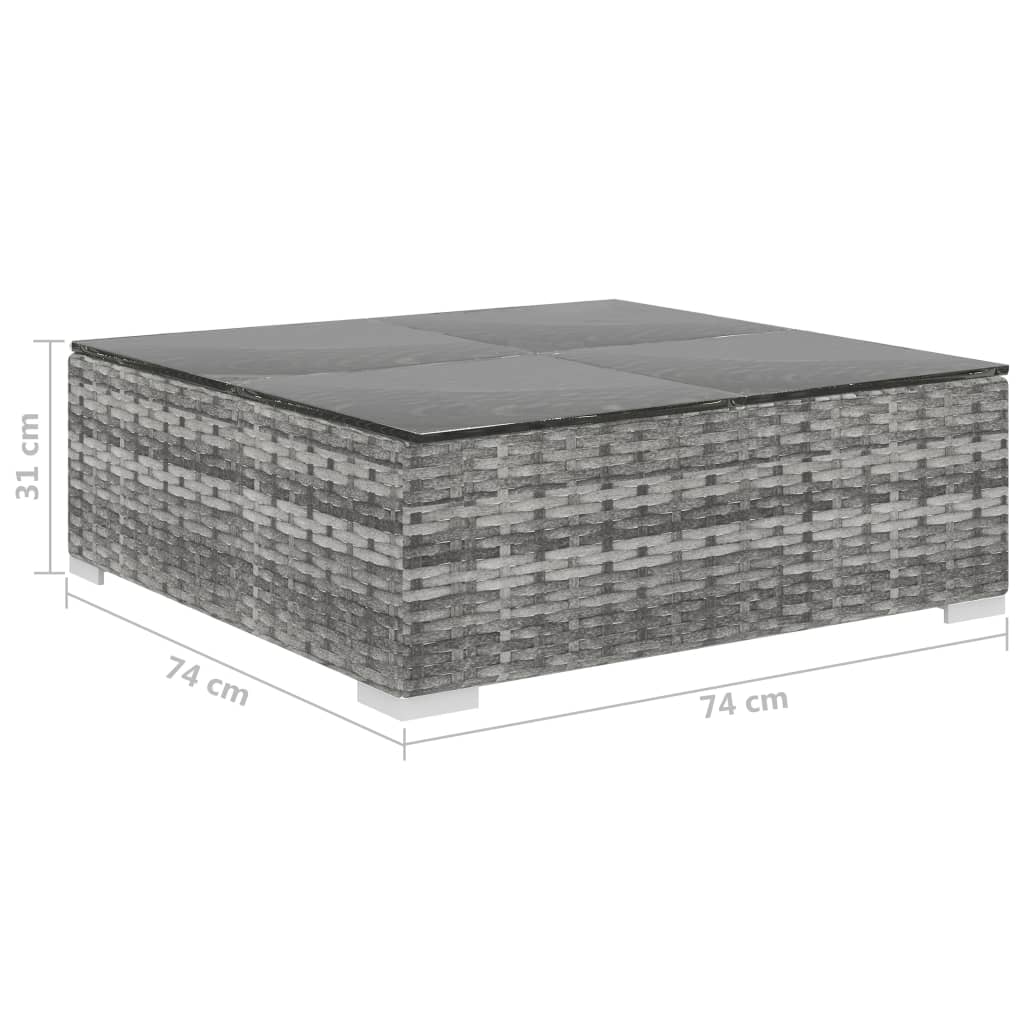vidaXL 8-delige Loungeset met kussens poly rattan grijs