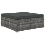 vidaXL 8-delige Loungeset met kussens poly rattan grijs