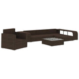 vidaXL 8-delige Loungeset met kussens poly rattan bruin