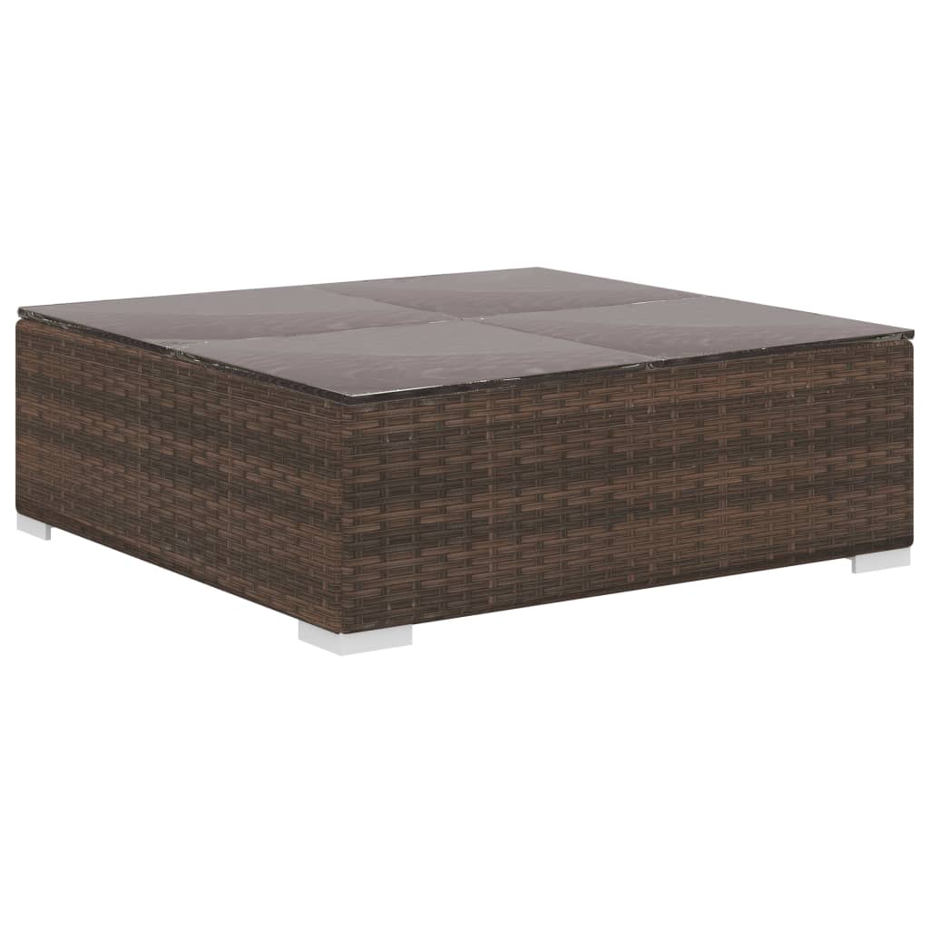 vidaXL 8-delige Loungeset met kussens poly rattan bruin