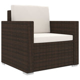vidaXL 8-delige Loungeset met kussens poly rattan bruin