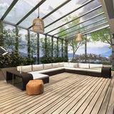 vidaXL 11-delige Loungeset met kussens poly rattan zwart