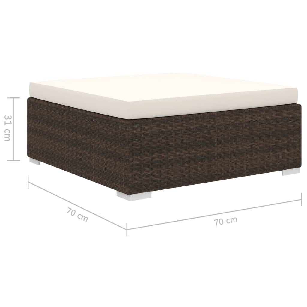 vidaXL 11-delige Loungeset met kussens poly rattan zwart