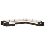 vidaXL 11-delige Loungeset met kussens poly rattan zwart