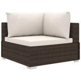 vidaXL 11-delige Loungeset met kussens poly rattan zwart