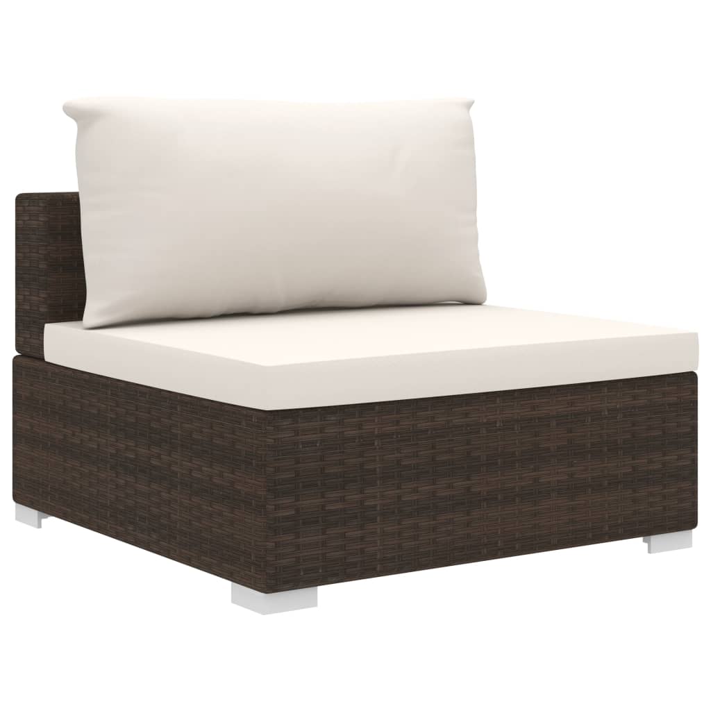 vidaXL 11-delige Loungeset met kussens poly rattan zwart