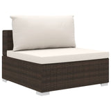 vidaXL 11-delige Loungeset met kussens poly rattan zwart
