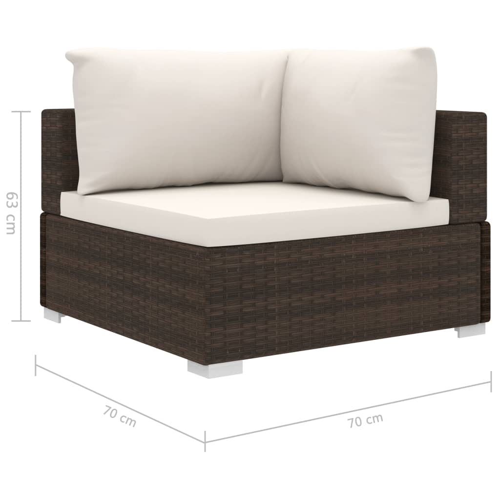 vidaXL 11-delige Loungeset met kussens poly rattan zwart