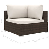 vidaXL 11-delige Loungeset met kussens poly rattan zwart
