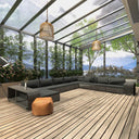 vidaXL 11-delige Loungeset met kussens poly rattan zwart