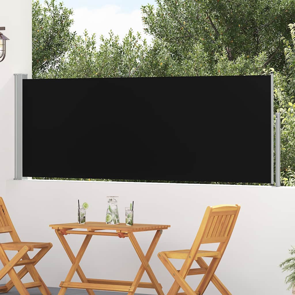 vidaXL Tuinscherm uittrekbaar 140x600 cm zwart