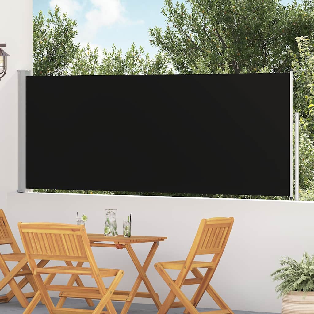 vidaXL Tuinscherm uittrekbaar 140x600 cm zwart