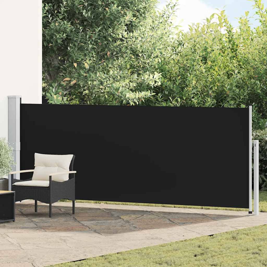 vidaXL Tuinscherm uittrekbaar 140x600 cm zwart