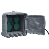 vidaXL Garden Power Socket 4-Way Waterproof Resin White