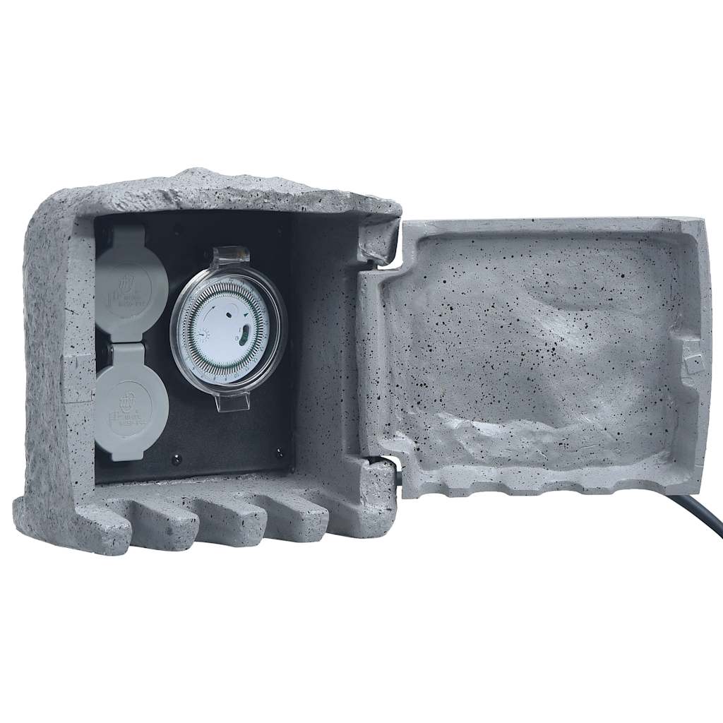 vidaXL Garden Power Socket 4-Way Waterproof Resin White