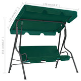 vidaXL Schommelbank 170x110x153 cm stof groen