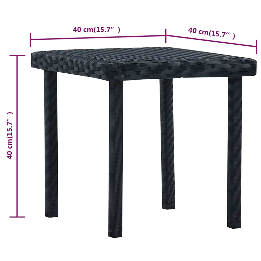 vidaXL Tuintheetafel 40x40x40 cm poly rattan bruin