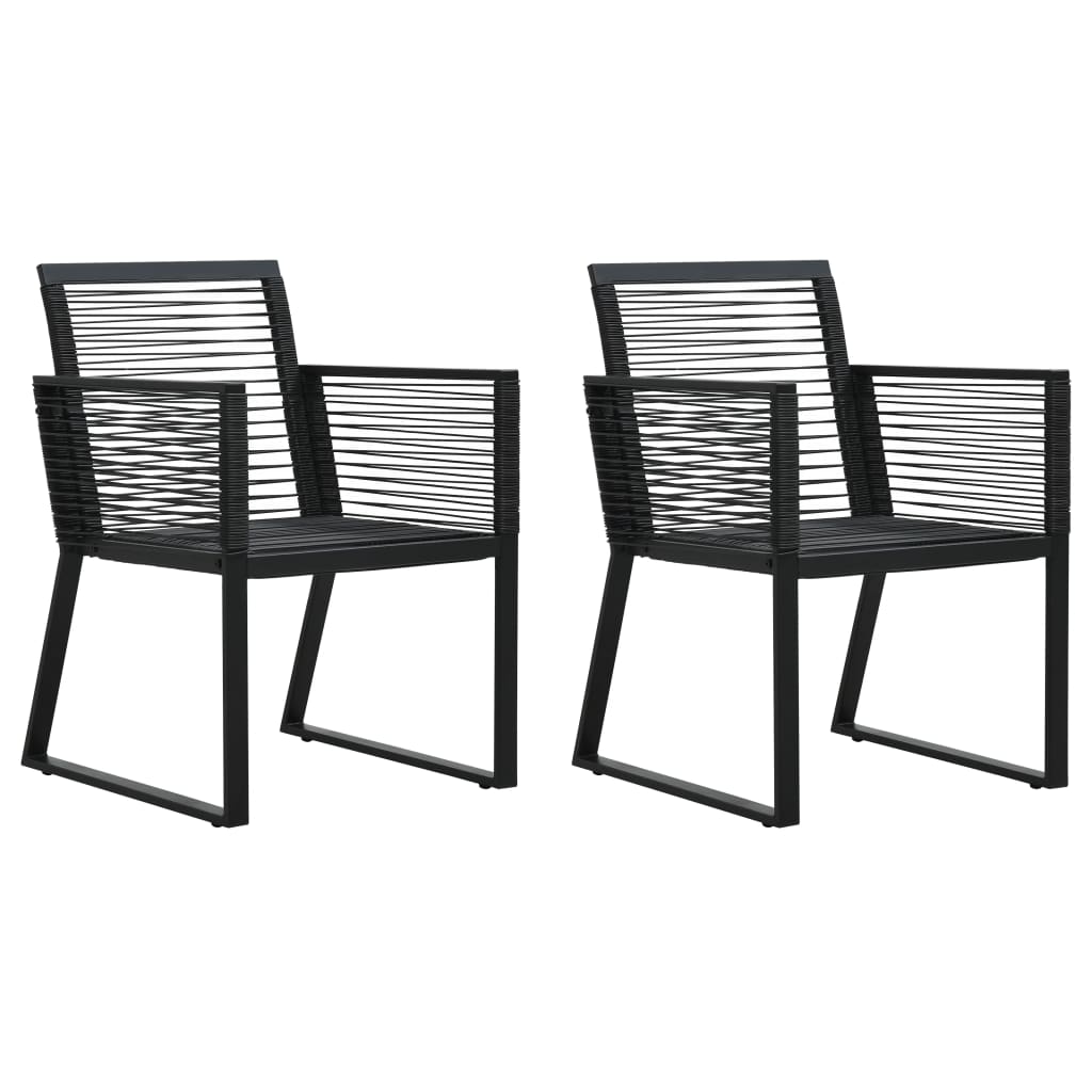vidaXL Tuinstoelen 4 st touw rattan zwart